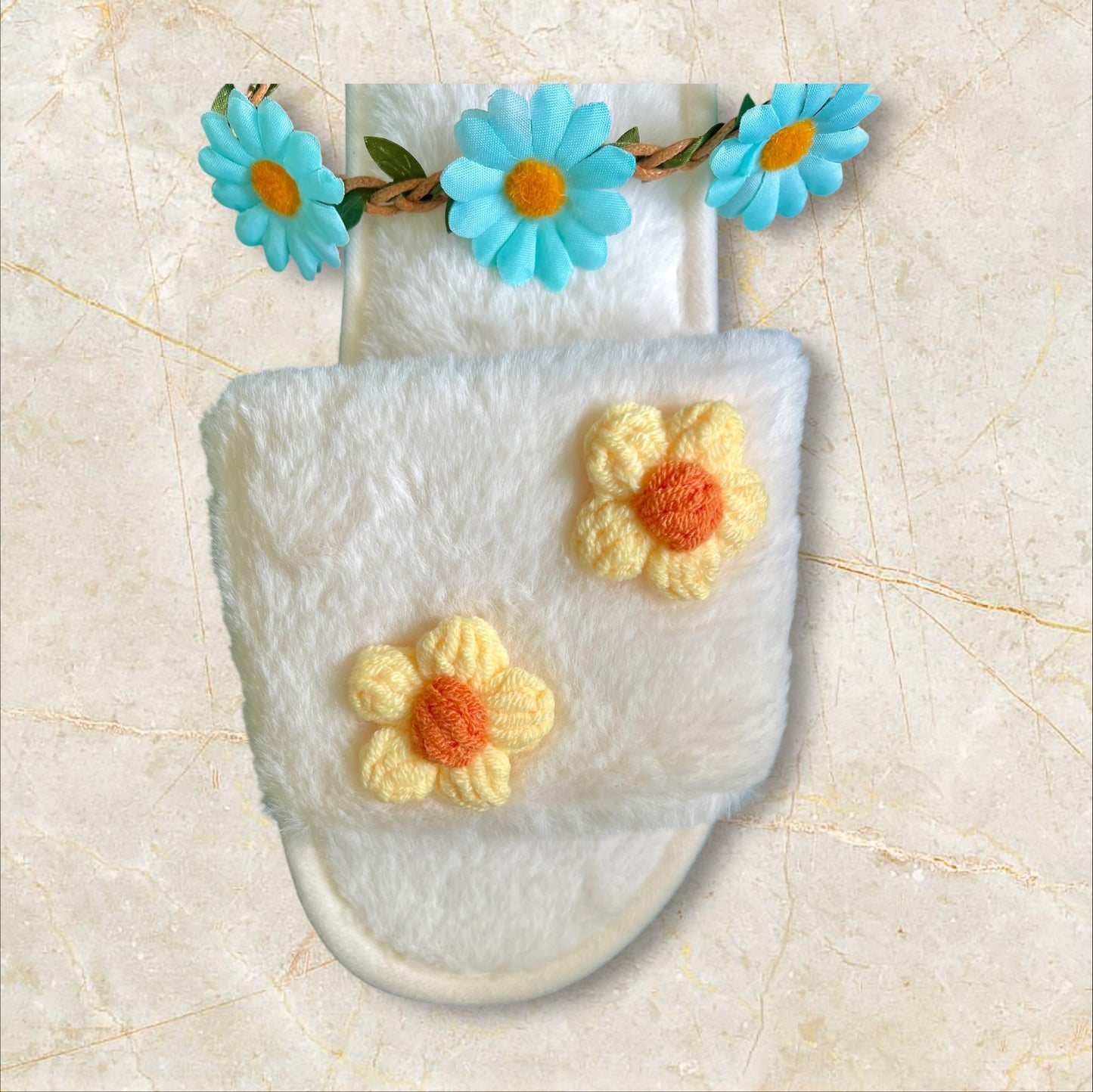 Hazy Daisy Dreams Plush Slippers