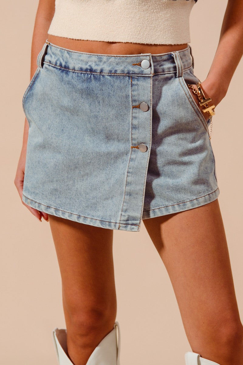 Everyday Blue Denim Skort (S-XL)