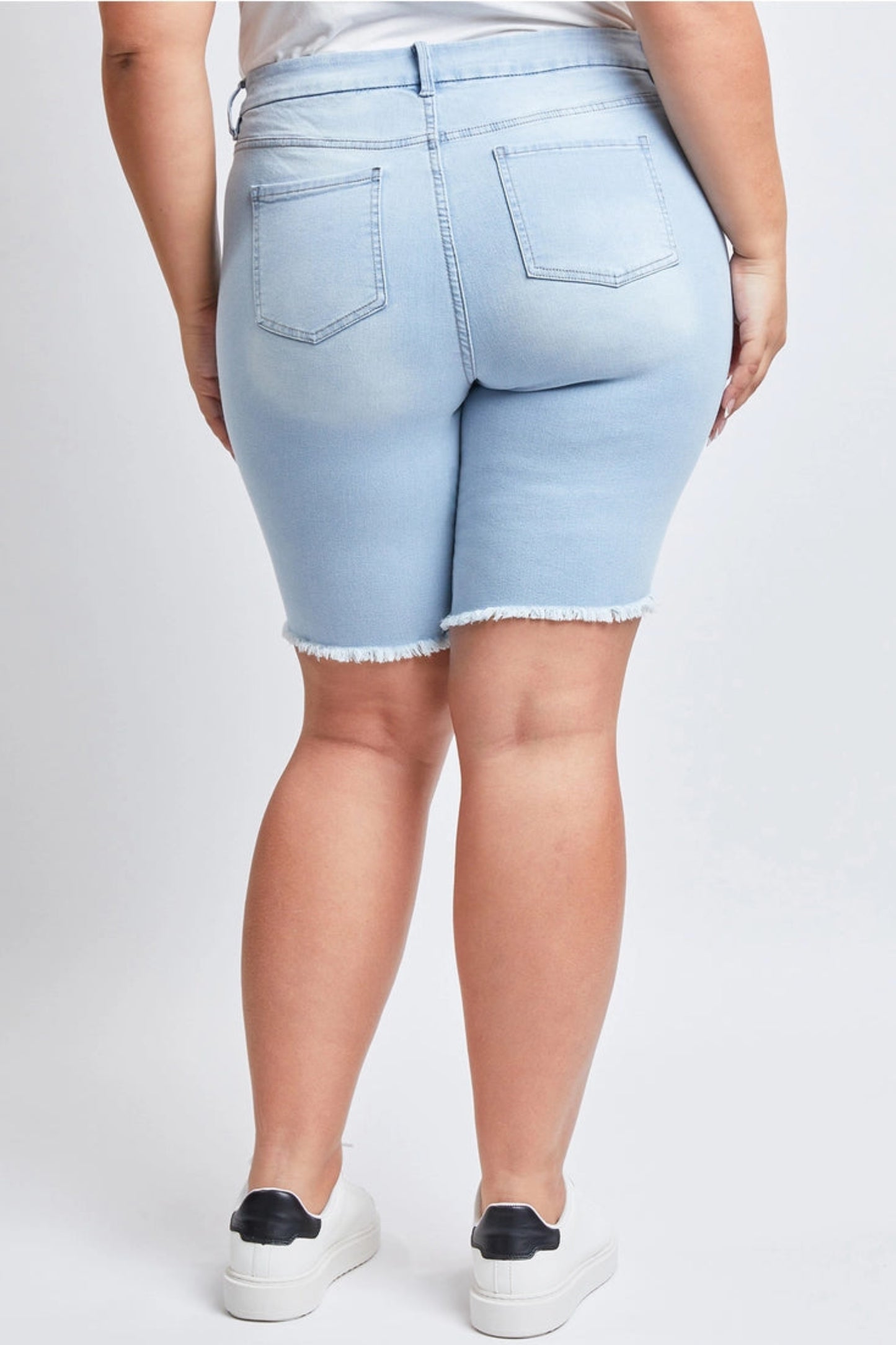 Distressed Daisy Frayed Hem Bermuda Shorts (14-20)