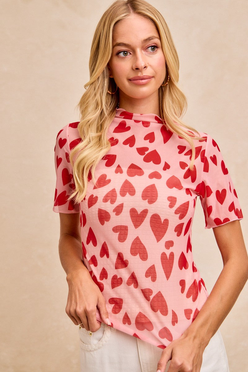 Love All Over Mesh Top (S-3X)