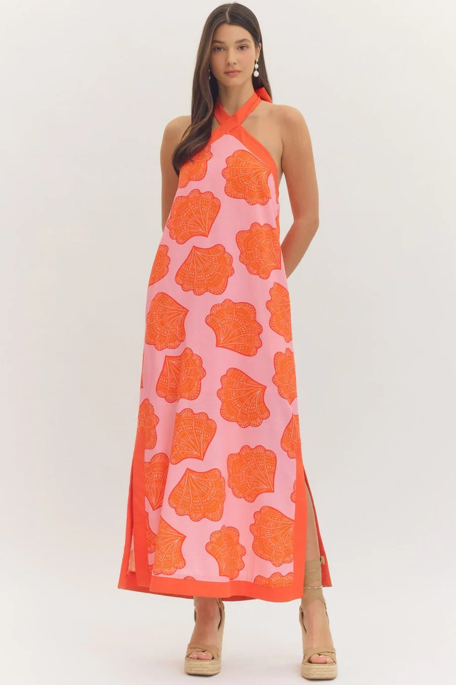 Coral Seashell Maxi Dress (S-L)