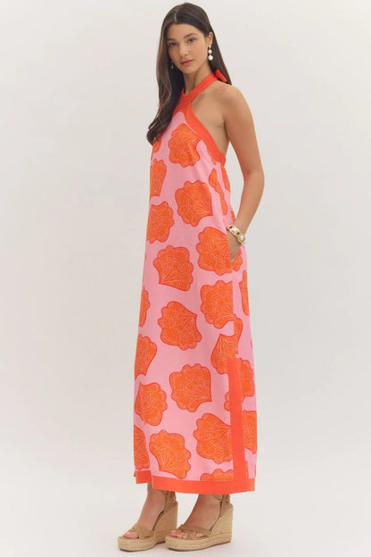 Coral Seashell Maxi Dress (S-L)