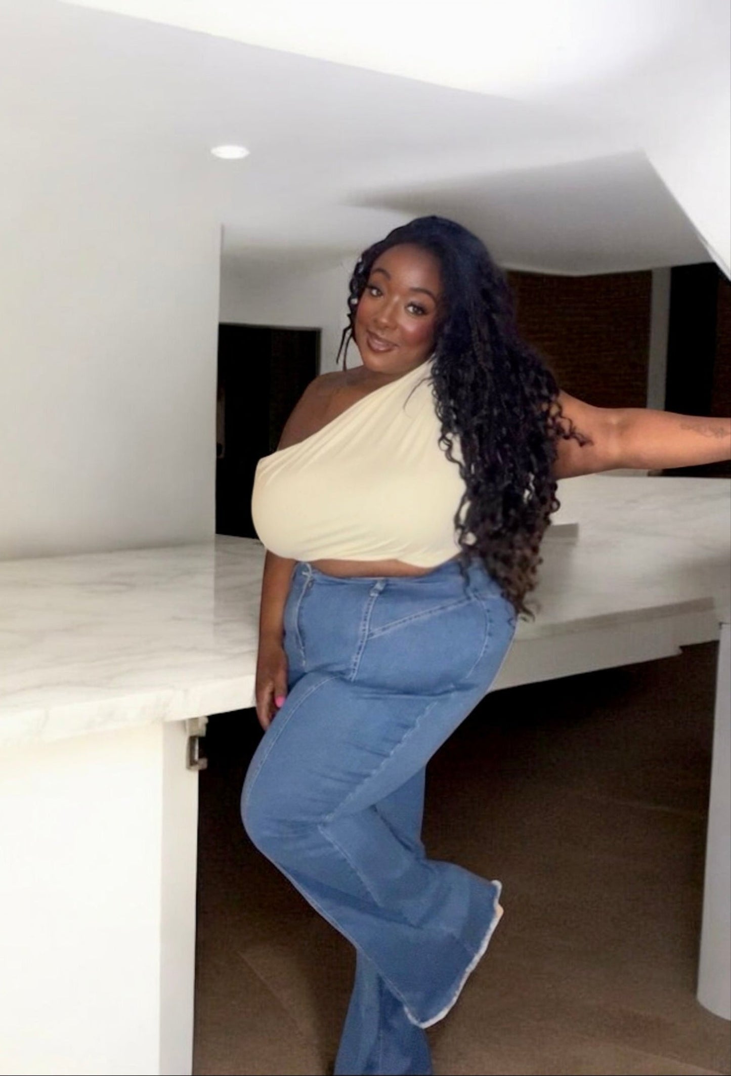 Retro Daisy Denim Flare Jeans  (14-24)