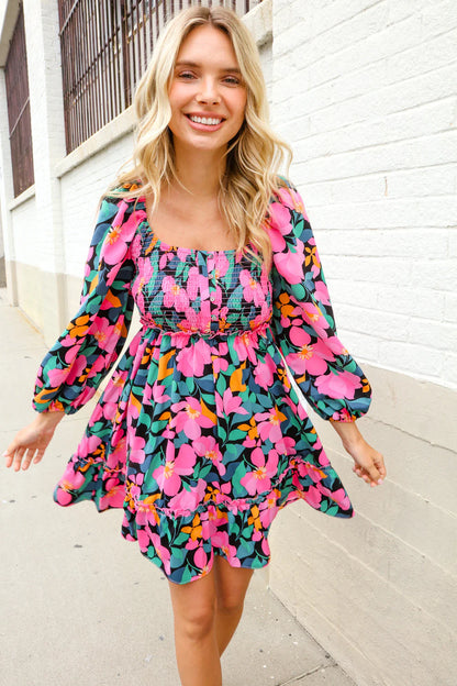 Vivid Bloom Mini Dress (S, L)