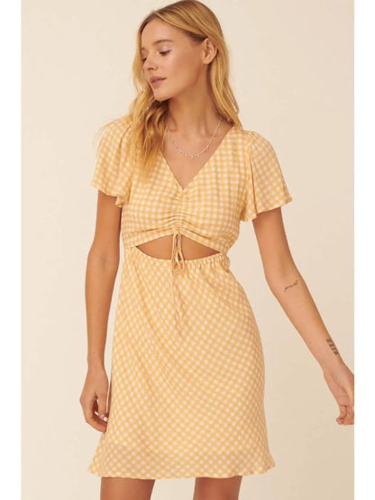 Sun-Kissed Gingham Picnic Dress (S-L)