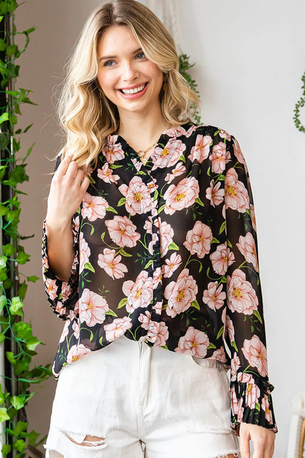 Rosé Garden Top (1X-3X)
