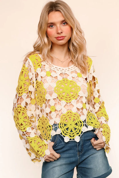 Lime After Lime Crochet Top (1X-3X)