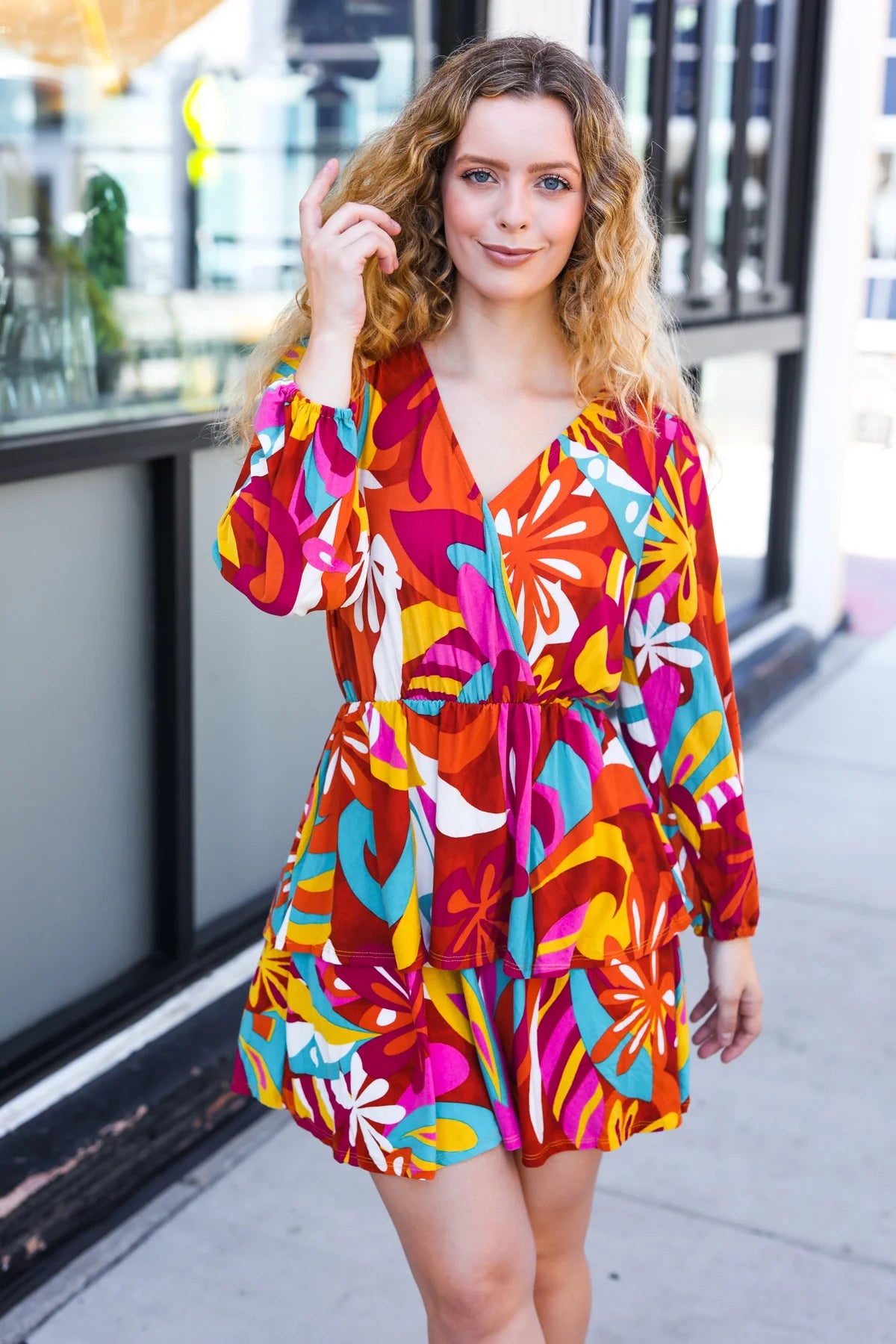 Radiant Retro Bloom Mini Dress (S-XL)