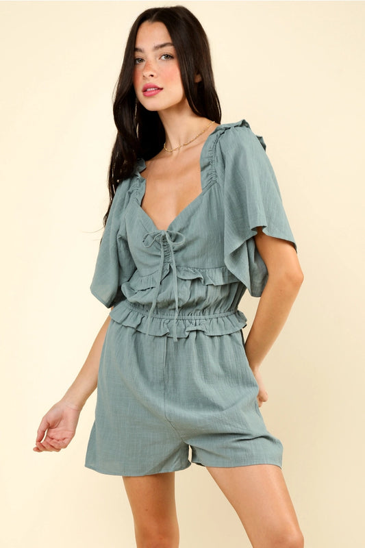 オールインワン・サロペット Ambrose Asymmetrical Pleated Romper Jumpsuits + Rompers – Hazy Daisy Boutique