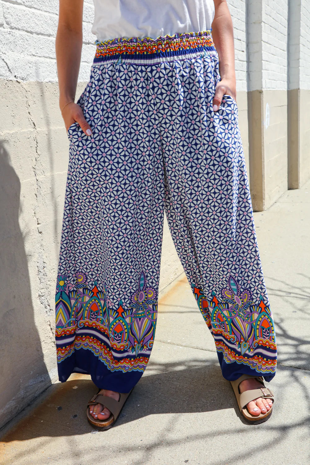 Boho Festival Smocked Wide Leg Pants (S-L)