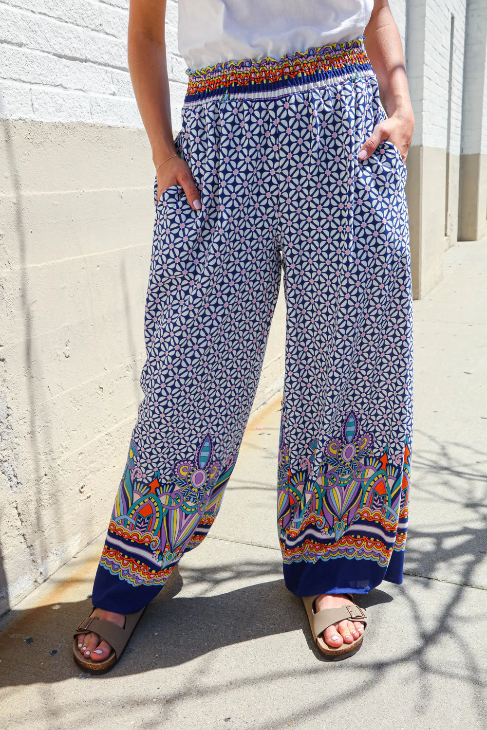 Boho Festival Smocked Wide Leg Pants (S-L)