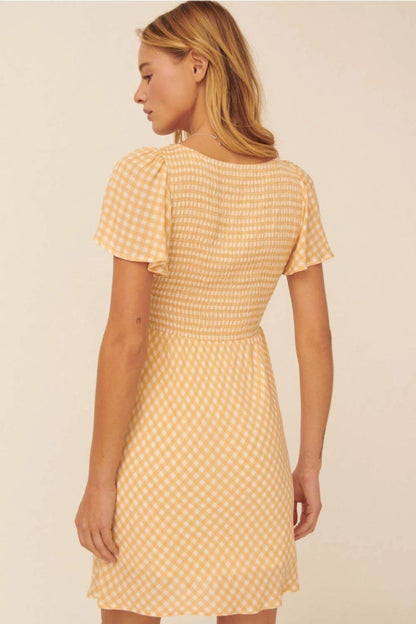 Sun-Kissed Gingham Picnic Dress (S-L)