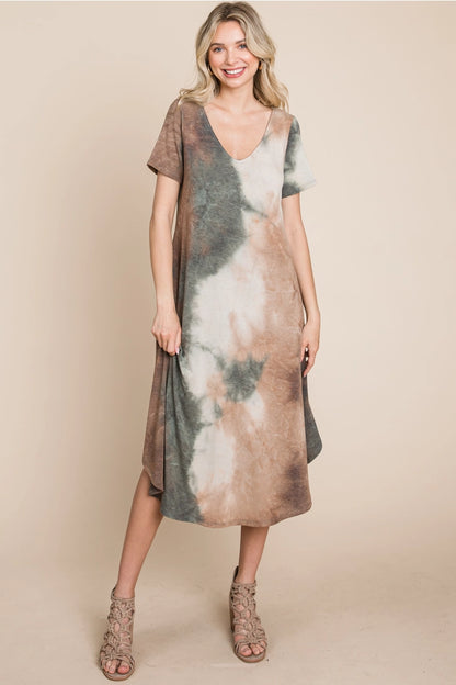 Olive Garden Midi Dress (1X-3X)