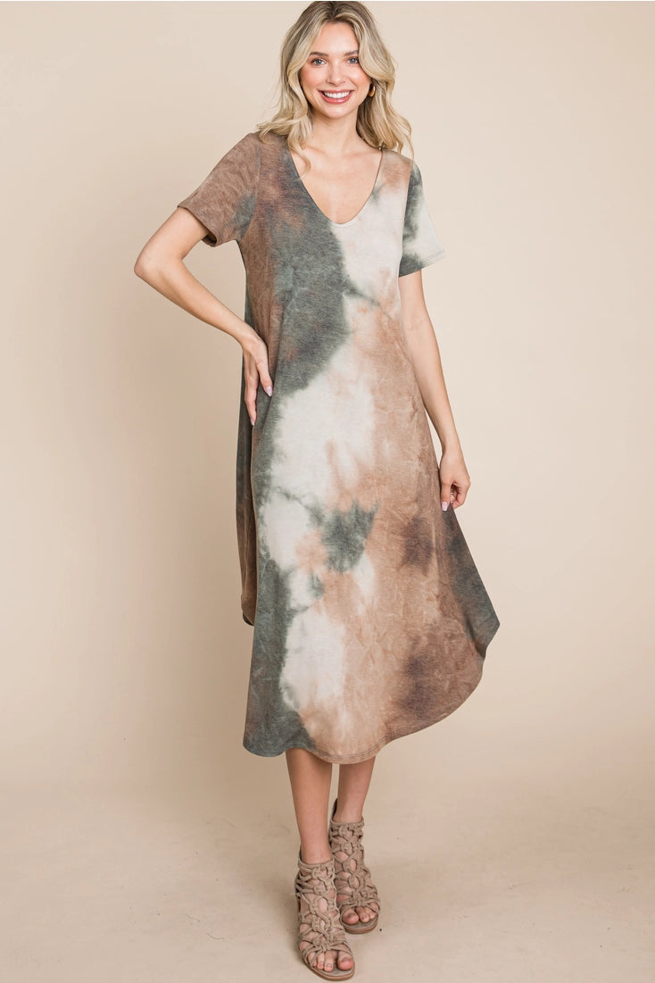 Olive Garden Midi Dress (1X-3X)