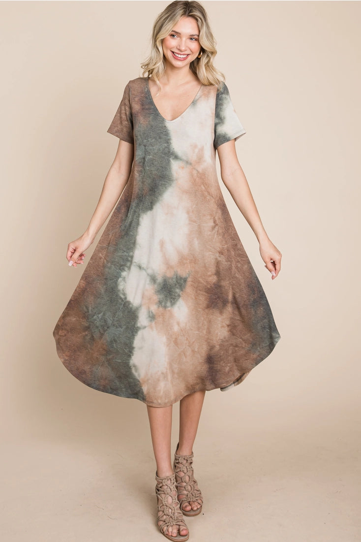 Olive Garden Midi Dress (1X-3X)