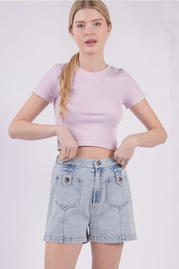 Y2K Daisy High Rise Denim Shorts (S–L)