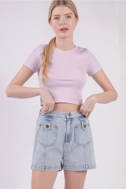 Y2K Daisy High Rise Denim Shorts (S–L)